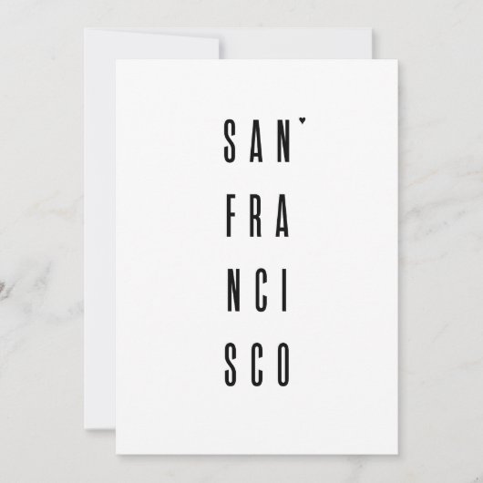San Fransisco - minimalistic typography card Kaart (Voorkant)