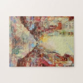 San Fransisco Waterverf CIty Scape Aangepaste teks Legpuzzel (Horizontaal)