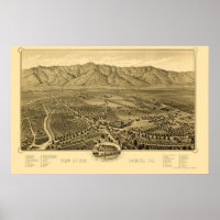 San Gabriel, CA Panoramic Map - 1893