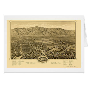 San Gabriel, carte panoramique de CA - 1893