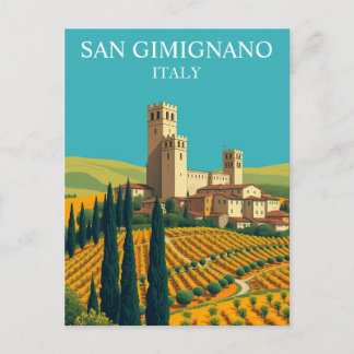 San Gimignano, Italië Towers Kunst Briefkaart