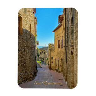 San Gimignano straten Flexibele Foto Magneet