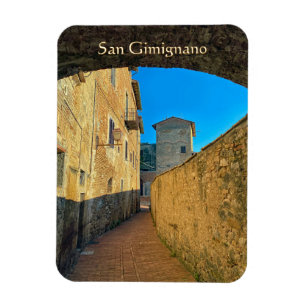 San Gimignano straten Flexibele Foto Magneet