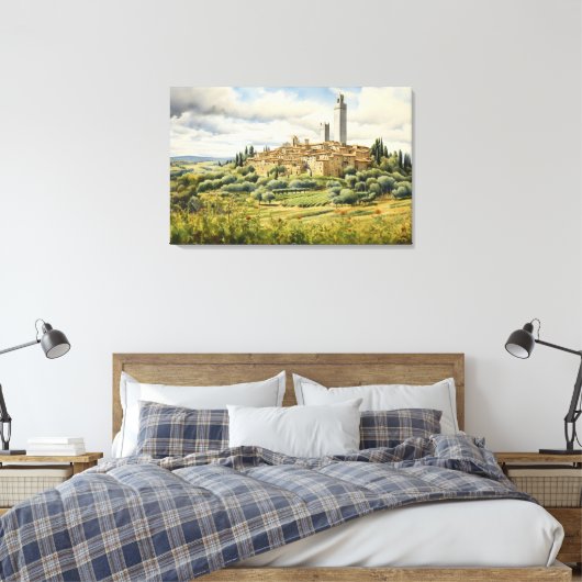 San Gimignano, Toscane - Italië Canvas Print (Insitu (Slaapkamer))