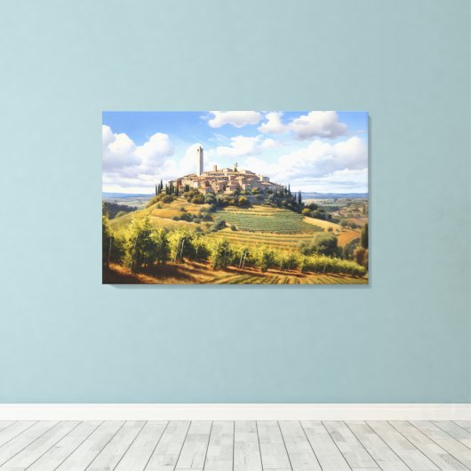 San Gimignano, Toscane - Italie Imprimer en toile (Insitu (Plancher de Bois))