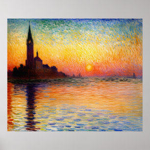 San Giorgio Maggiore bij zonsondergang Poster