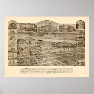 San Jacinto, CA Panoramic Map - 1886 Poster