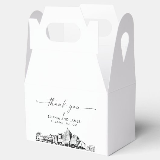 San Jose bruiloft gepersonaliseerde gunst box Bedankdoosjes (Geopend)