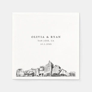 San Jose bruiloft minimalistisch papier Servet