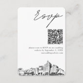 San Jose Bruiloft Moderne RSVP QR Code Informatiekaartje (Voorkant)