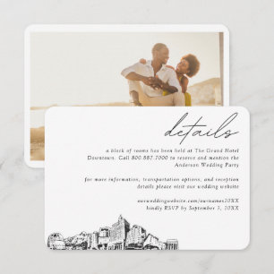 San Jose CA Wedding Hotel Kamer Blok Details Informatiekaartje