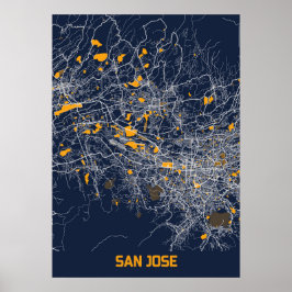 San Jose - Califonia Bluefresh City Map Poster