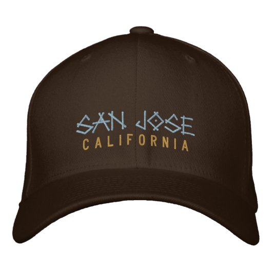 San Jose California Casquette brodé brun (Devant)