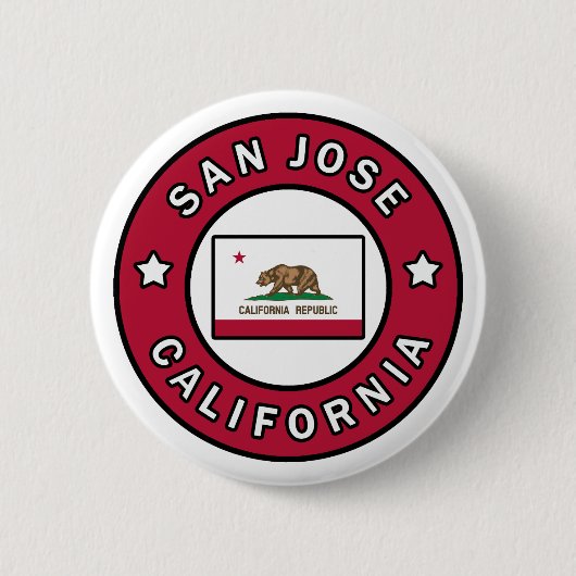 San Jose California Ronde Button 5,7 Cm (Voorkant)