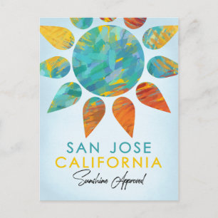 San Jose California Sunshine Travel Briefkaart
