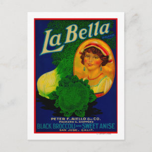 San Jose, CaliforniaLa Bella Vegetable Label Briefkaart