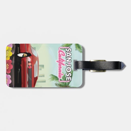 San Jose, Californië-reisposter Bagagelabel (Achterkant horizontaal)