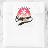 San jose, Californië Retro Sticker (Tas)