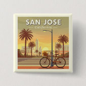 San Jose Californië Vierkante Button 5,1 Cm (Voorkant)