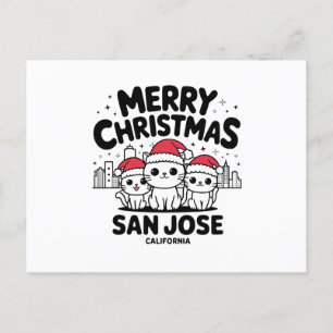 San Jose City California Merry Christmas Cats Vere Briefkaart