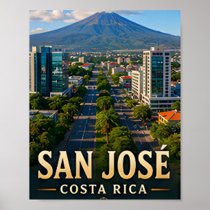 San José Groene Valleien en Costaricaanse Schoonhe Poster