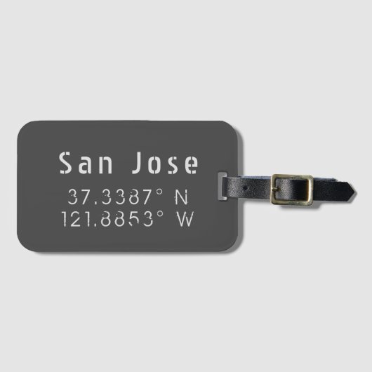 San Jose Latitude Longitude Bagagelabel (Voorkant (horizontaal))