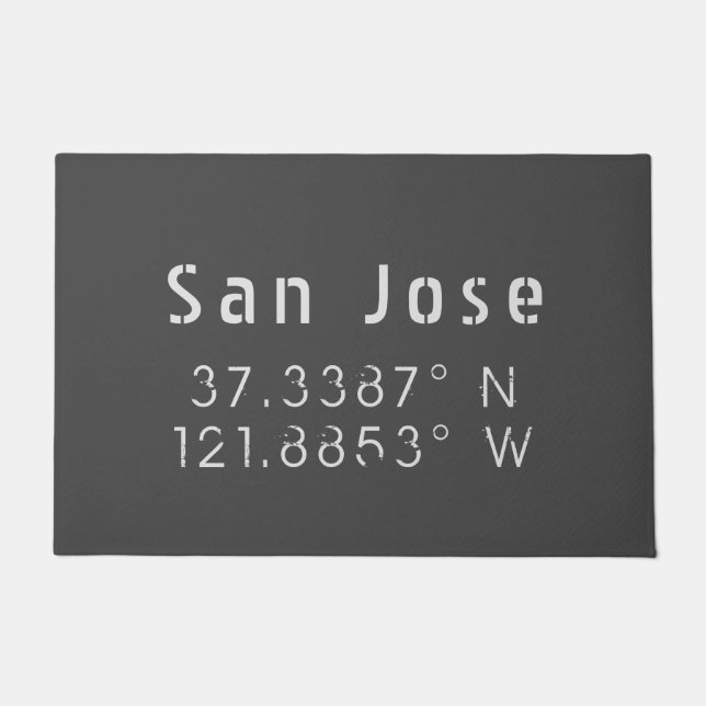 San Jose Latitude Longitude Deurmat (Voorkant)