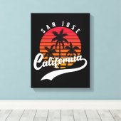 San Jose Retro Sunset Canvas afdrukken (Insitu (Houten vloer))