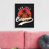 San Jose Retro Sunset Canvas afdrukken (Insitu (Woonkamer))