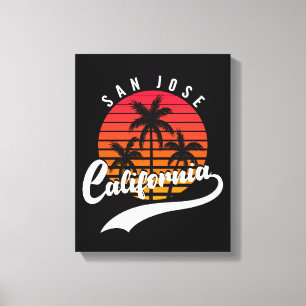 San Jose Retro Sunset Canvas afdrukken
