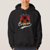 San Jose Retro Sunset en Palm Trees Black Hoodie (Voorkant)