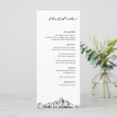 San Jose Skyline Modern Mariage Dinner Menu (Debout devant)