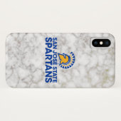 San Jose Staat Spartans Witmarmer Case-Mate iPhone Case (Achterkant (horizontaal))