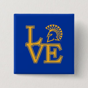 San Jose State Love Vierkante Button 5,1 Cm