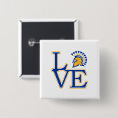 San Jose State Love Vierkante Button 5,1 Cm (Voorkant /achterkant)
