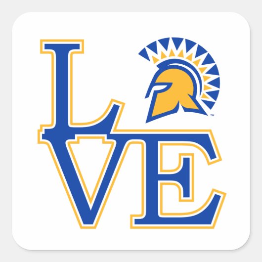 San Jose State Love Vierkante Sticker (Voorkant)