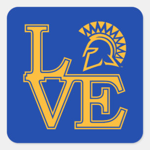 San Jose State Love Vierkante Sticker