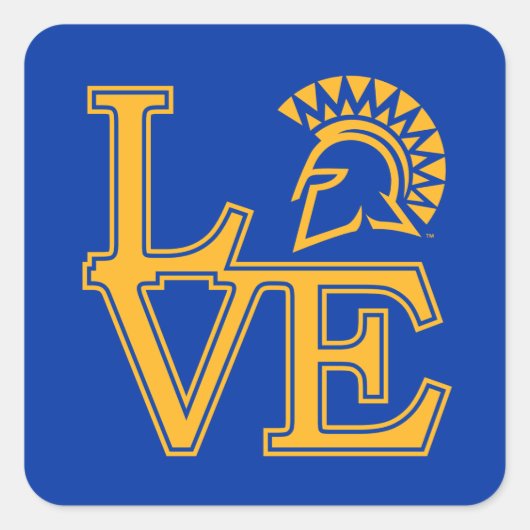 San Jose State Love Vierkante Sticker (Voorkant)