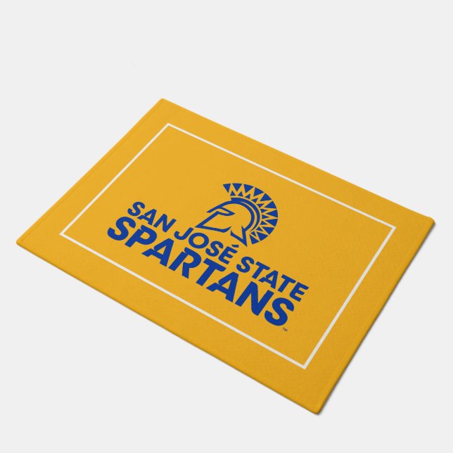 San Jose State Spartans Logo Wordmark Deurmat (Schuin)