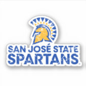 San Jose State Spartans Logo Wordmark Distress Sticker (Voorkant)