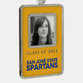 San Jose State Spartans Wordmark Verzilverd Kader Ornament (Rechts)