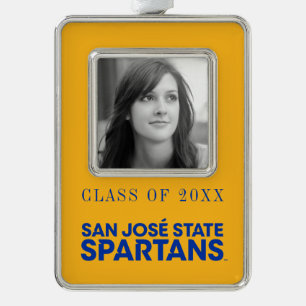 San Jose State Spartans Wordmark Verzilverd Kader Ornament