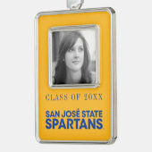 San Jose State Spartans Wordmark Verzilverd Kader Ornament (Links)