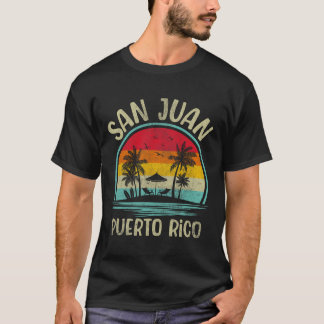 San Juan Beach Puerto Rico Palmboom Familie Zomer T-shirt