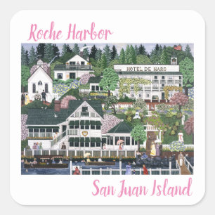 San Juan Island ~ Roche Harbour Vierkante Sticker