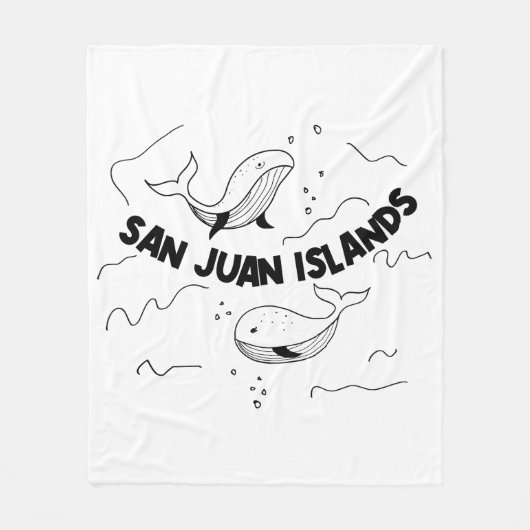 San Juan Islands Whales Fleece Deken (Voorkant)