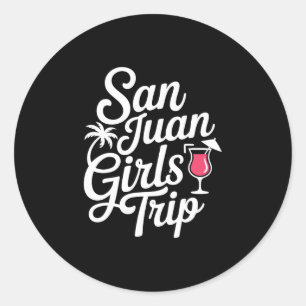 San Juan Meisjesreis Matching Vakantie Grappige Vr Ronde Sticker