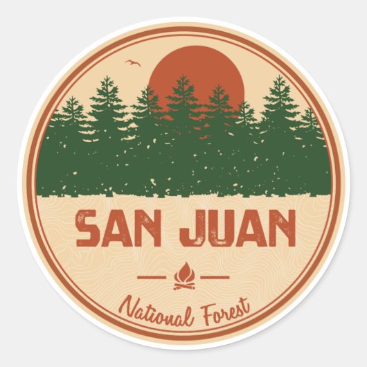 San Juan National Forest Ronde Sticker (Voorkant)