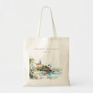 San Juan Puerto Rico Aquarel Landschap Bruiloft Tote Bag