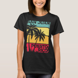 San Juan Puerto Rico  Grafisch Retro 70s Zon T-shirt
